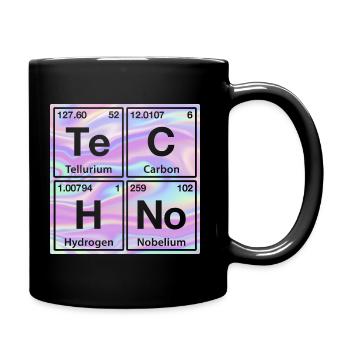 Techno Rave Electro Raver Chemie Periodensystem - Tasse einfarbig - Schwarz - Rechts