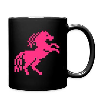 Wildes Pferd - Pixelkunst - Tasse einfarbig - Schwarz - Rechts