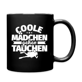 Coole Mädchen gehen Tauchen - Tasse einfarbig - Schwarz - Rechts