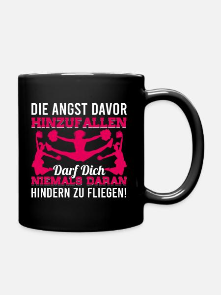 DIE ANGST DAVOR HINZUFALLEN DARF DICH NIEMALS ... - Tasse einfarbig - Schwarz