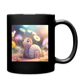Escargot aux fleurs - Mug uni - noir - Droite