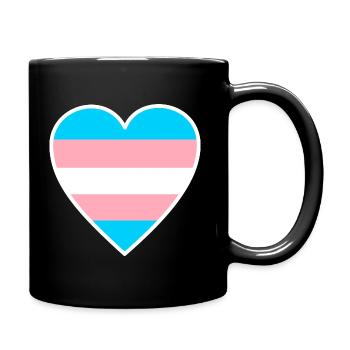 Transgender Heart Flag - Full Colour Mug - black - Right