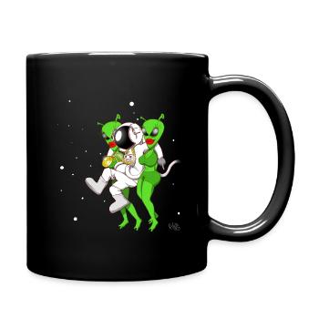 Astronaut - Tasse einfarbig - Schwarz - Rechts