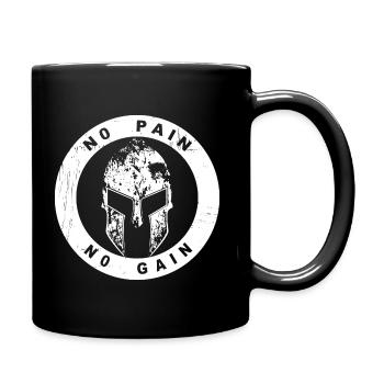 Spartanisch ohne Fleiß kein Preis - Tasse einfarbig - Schwarz - Rechts
