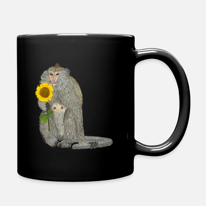 Macaque de tournesol singe - Mug uni - noir