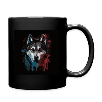 Husky Dog - Tasse einfarbig - Schwarz - Rechts