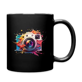 Kamera Motiv für Fotografen - Tasse einfarbig - Schwarz - Rechts
