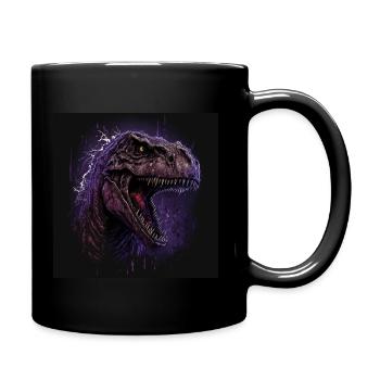 T-Rex looks angry - Full Colour Mug - black - Right