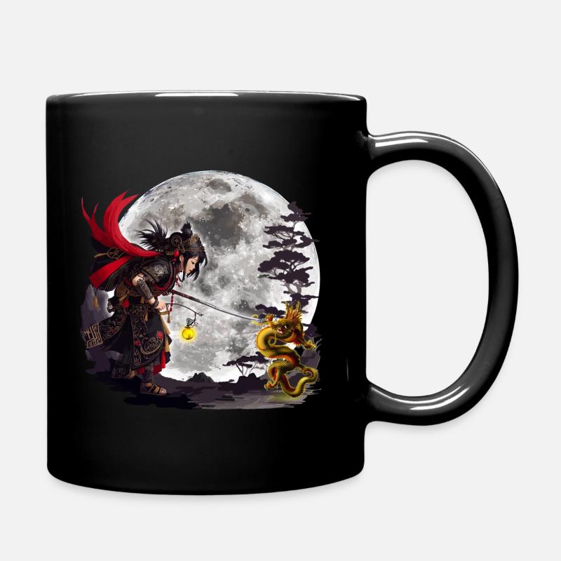 Asian golden Dragon and Warrioress 5000 - DIGITAL - Tasse einfarbig - Schwarz