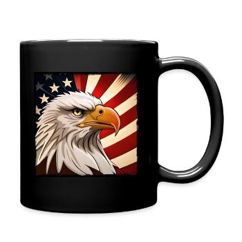 USA Flagge Adler - Tasse einfarbig - Schwarz - Rechts
