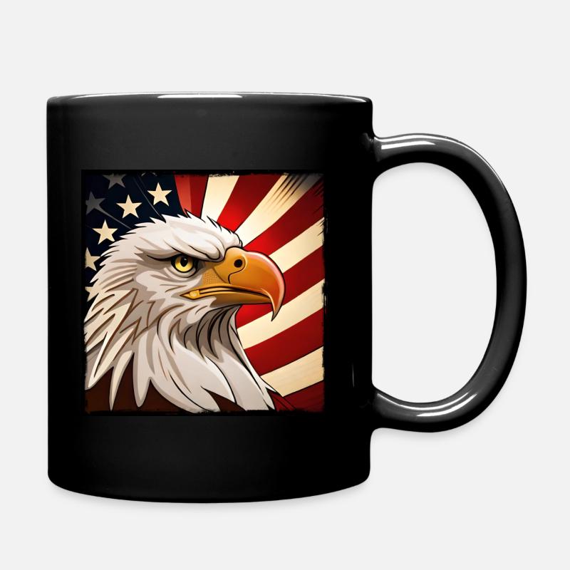 USA Flagge Adler - Tasse einfarbig - Schwarz