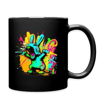 Lapin cool - Mug uni - noir - Droite