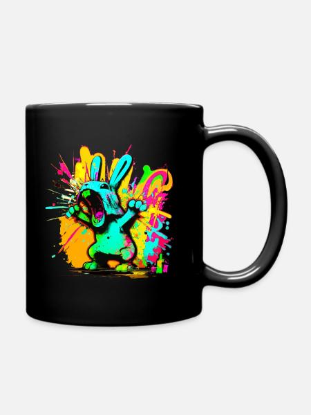 Cool Rabbit - Full Colour Mug - black