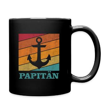 Papänn Papitän Father's Day Best Papa Captain - Tasse einfarbig - Schwarz - Rechts