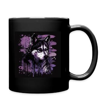 Husky Dog - Tasse einfarbig - Schwarz - Rechts
