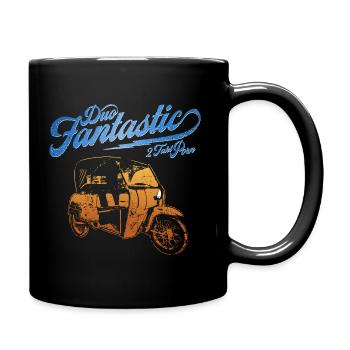 DDR Krause Duo Oldtimer Moped Dreirad - Tasse einfarbig - Schwarz - Rechts