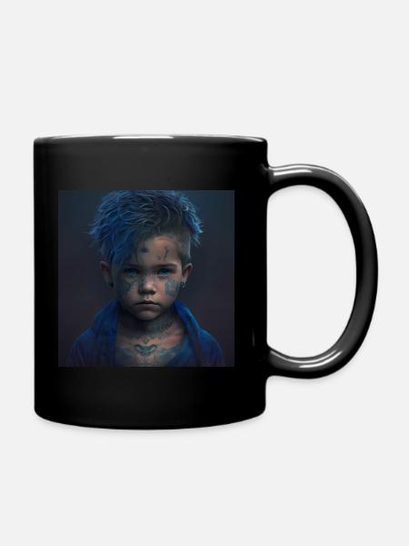 Kinder mit Tattoos Artwork - Tasse einfarbig - Schwarz