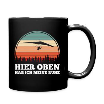 Hängegleiter Hier hab ich meine Ruhe - Tasse einfarbig - Schwarz - Rechts