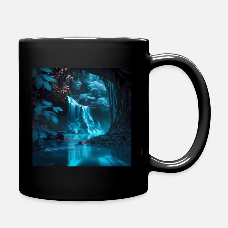 Wasserfall - Tasse einfarbig - Schwarz