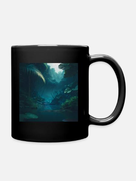 Dschungel - Tasse einfarbig - Schwarz