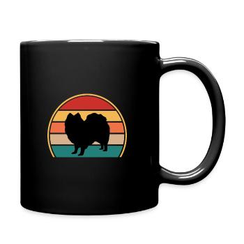 Indian Spitz Dog Lover Silhouette Vintage Sunset - Mug uni - noir - Droite