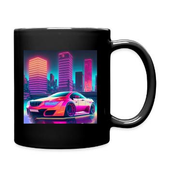 Neon Auto - Tasse einfarbig - Schwarz - Rechts