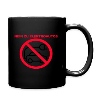 Nein zu Elektroautos - Tasse einfarbig - Schwarz - Rechts