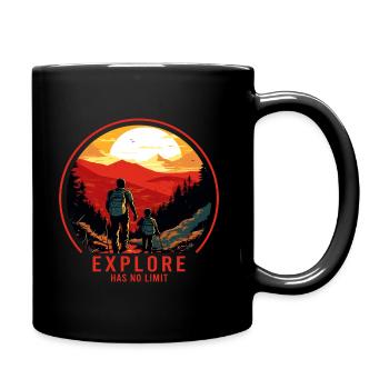 Wandern Wanderer Vater und Sohn Vatertag Geschenk - Tasse einfarbig - Schwarz - Rechts