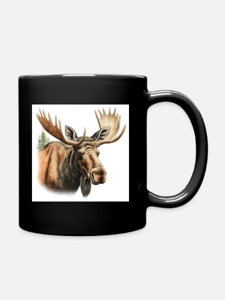 Elch - Tasse einfarbig - Schwarz