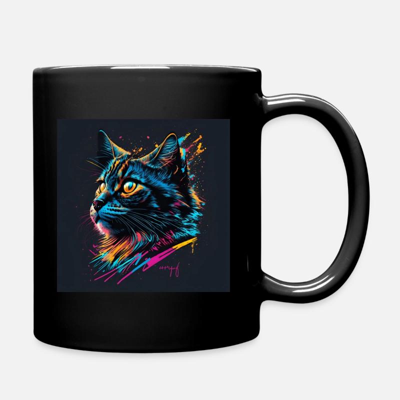 Graffiti Cat - Full Colour Mug - black
