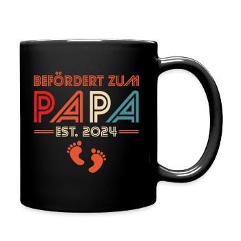 Schwangerschaft verkünden Eltern Werdender Papa - Tasse einfarbig - Schwarz - Rechts