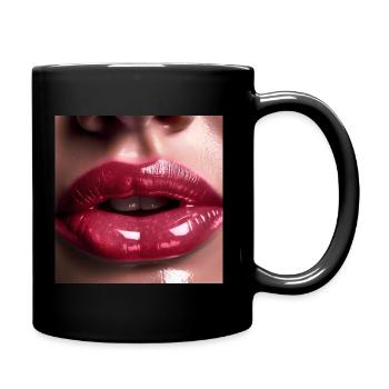 Lèvres brillantes, lèvres embrassantes - Mug uni - noir - Droite