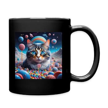 Spacecat Dreamlandplanet - Tasse einfarbig - Schwarz - Rechts
