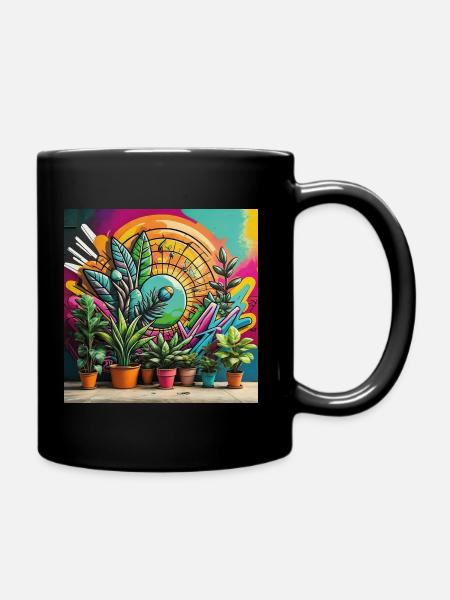 Plantes 3D Grafitti - Mug uni - noir