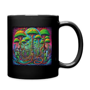 Inhale Trees psychedelic - Tasse einfarbig - Schwarz - Rechts