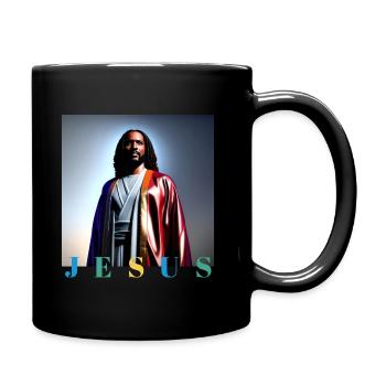 Portrait de Jésus arc-en-ciel - Mug uni - noir - Droite