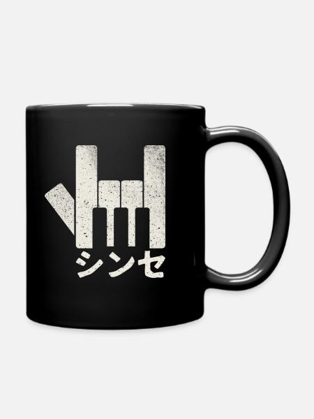DJ Vintage Synthesizer Analog Japanese Retro - Full Colour Mug - black