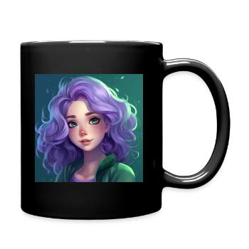 Mädchen in Violett und Grün - Tasse einfarbig - Schwarz - Rechts