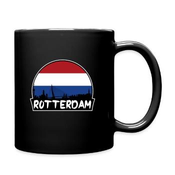 Rotterdam Pays-Bas Flag Skyline Silhouette - Mug uni - noir - Droite