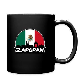 Zapopan Mexico Flag Skyline Silhouette Travel - Full Colour Mug - black - Right