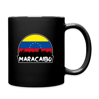 Maracaibo Venezuela Flag Skyline Silhouette Travel - Full Colour Mug - black - Right