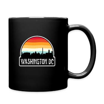 Washington Dc Washington USA Flag Skyline Travel S - Full Colour Mug - black - Right