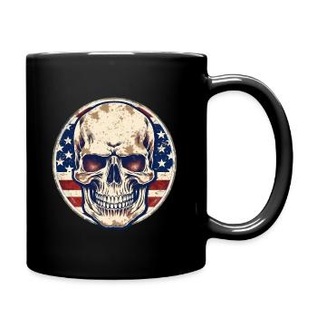 Crâne vintage de drapeau américain - Mug uni - noir - Droite