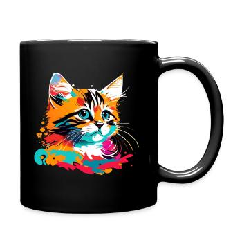 Kitten, Cat - Full Colour Mug - black - Right