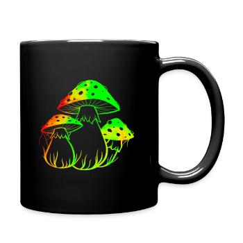 Neon-Pilze - Tasse einfarbig - Schwarz - Rechts