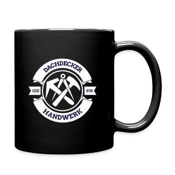 Dachdecker T-Shirt - Tasse einfarbig - Schwarz - Rechts