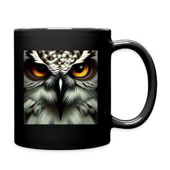 Eule - Tasse einfarbig - Schwarz - Rechts