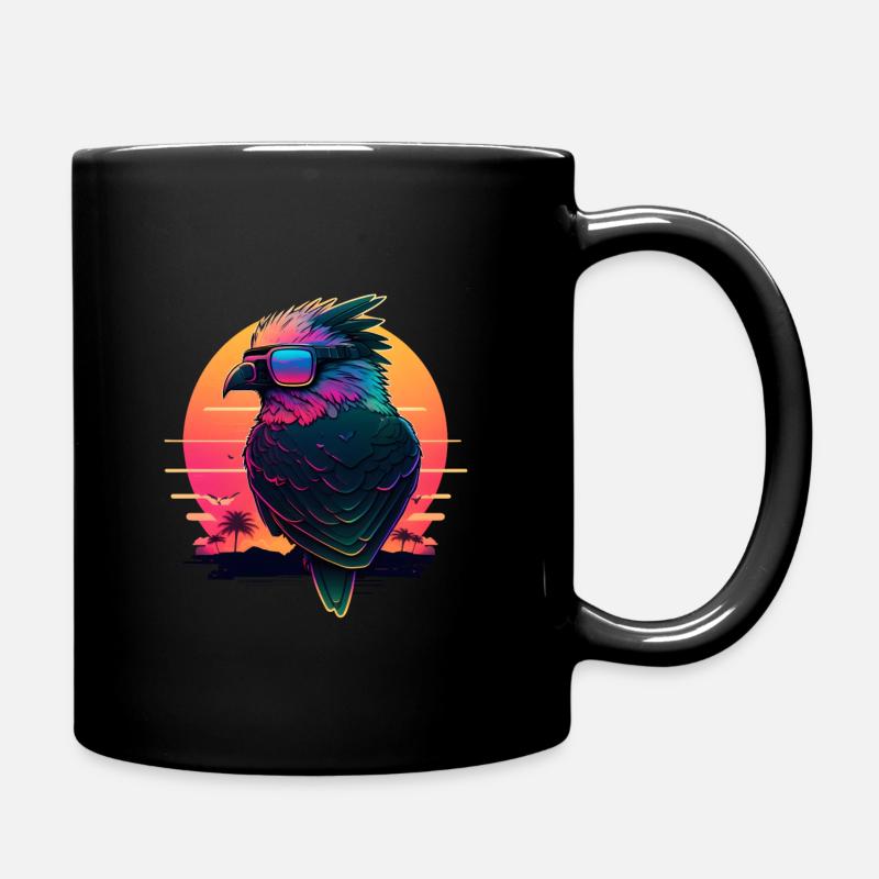 Synthwave sunset Bird - Mug uni - noir