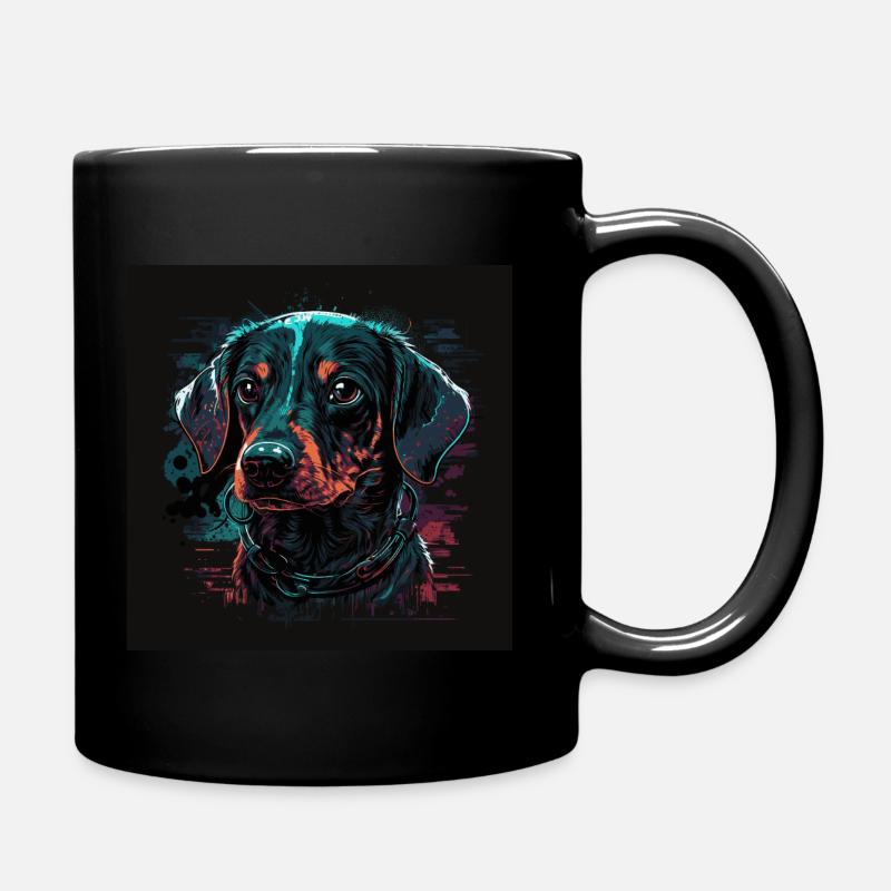 Dackelwelpe - Tasse einfarbig - Schwarz