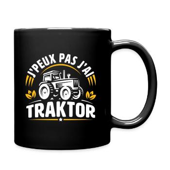 J'peux pas j'ai tracteur t-shirt agriculteur - Mug uni - noir - Droite